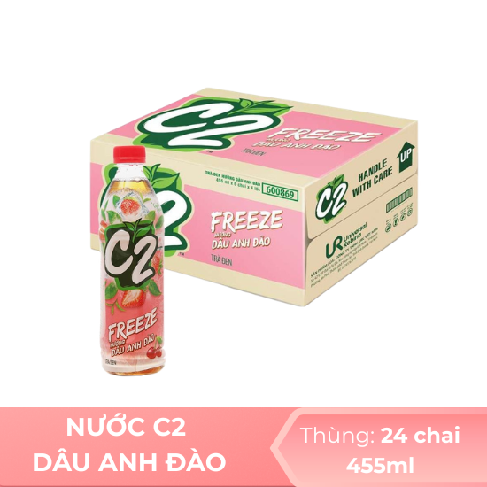 Nước C2 hương dâu anh đào 455ml - thùng 24 chai