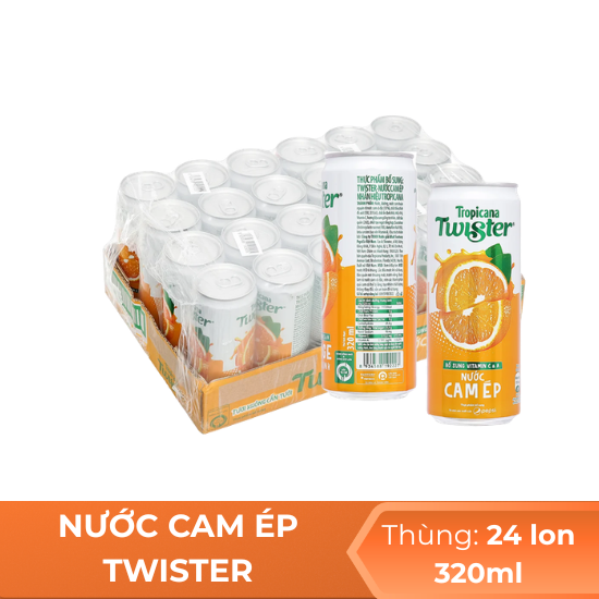 Nước cam ép twister 320ml - thùng 24 lon 
