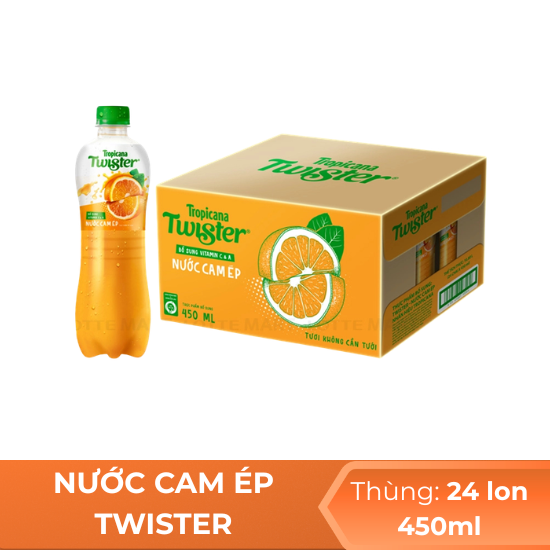 Nước cam ép twister 450ml - thùng 24 lon