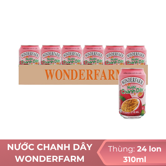 Nước chanh dây wonderfarm 310ml - thùng 24 lon