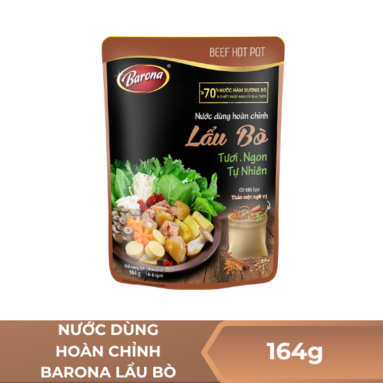 Nước dùng hoàn chỉnh Barona lẩu bò - 164g