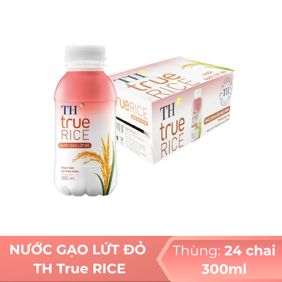 Nước gạo lứt đỏ TH true RICE 300ml - thùng 24 chai