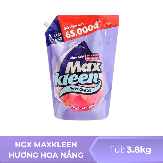 Nước giặt xả Maxkleen hương hoa nắng - túi 3.8kg