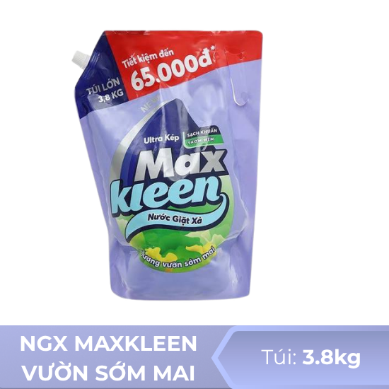 Nước giặt xả Maxkleen hương vườn sớm mai - túi 3.8kg