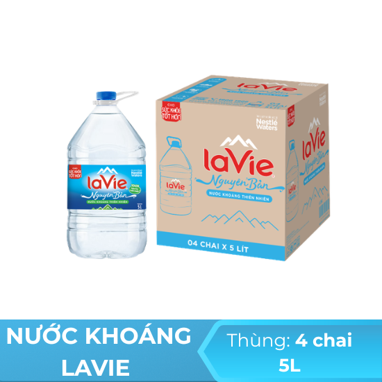 Nước khoáng lavie 5L - thùng 4 chai
