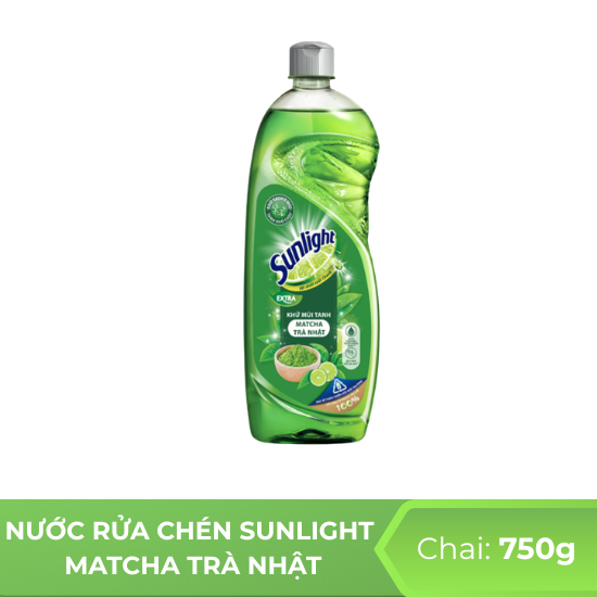 Nước rửa chén Sunlight matcha trà nhật - chai 750g