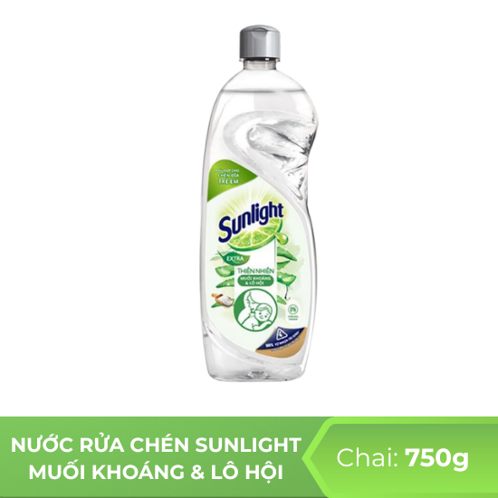 Nước rửa chén Sunlight muối khoáng & lô hội - chai 750g