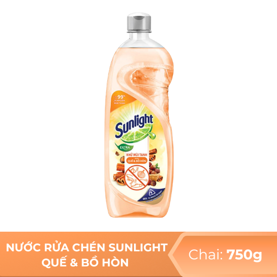 Nước rửa chén Sunlight quế & bồ hòn - chai 750g