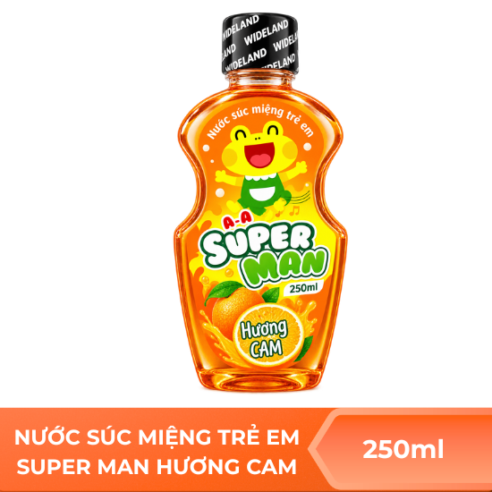 Nước súc miệng trẻ em Super man hương cam - 250ml