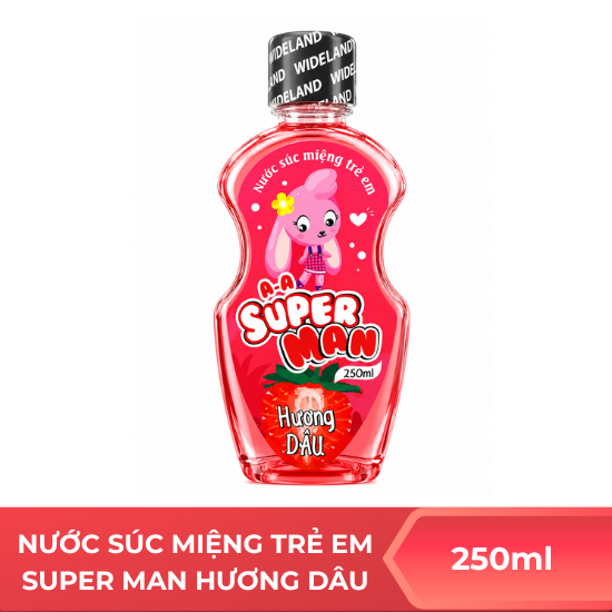 Nước súc miệng trẻ em Super man hương dâu - 250ml
