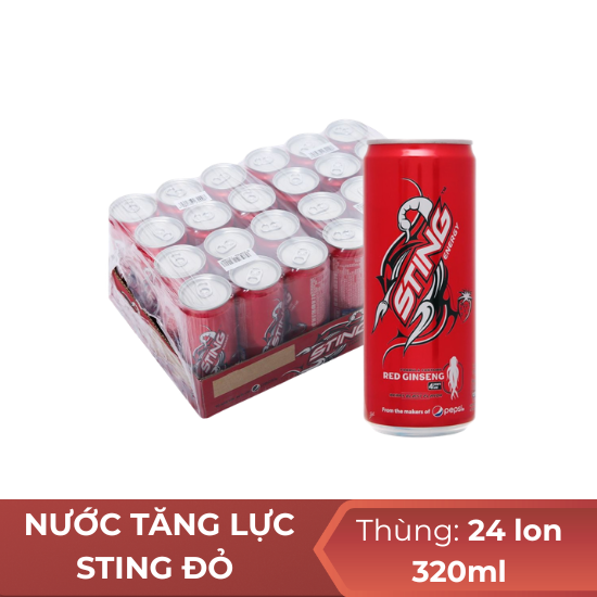 Nước tăng lực sting đỏ 320ml - thùng 24 lon