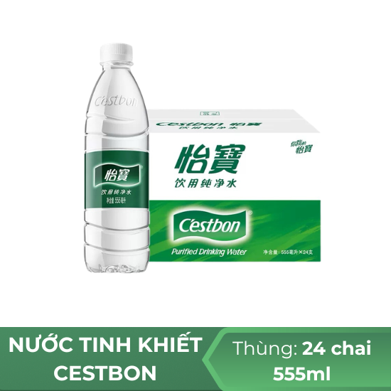 Nước tinh khiết Céstbon 555ml - thùng 24 chai
