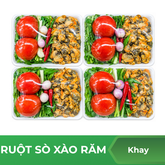 Ruột sò xào răm - Khay