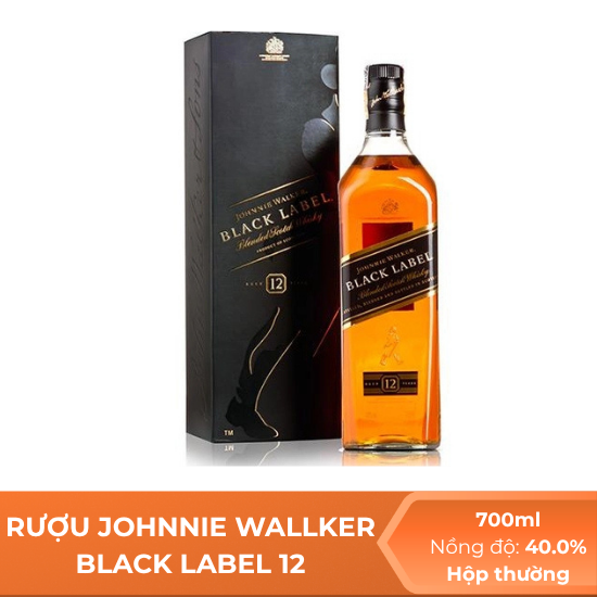 Rượu Johnnie Walker Black Label 12 hộp thường - 750ml