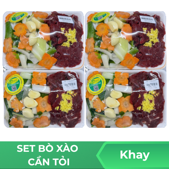 Set bò xào cần tỏi - Khay