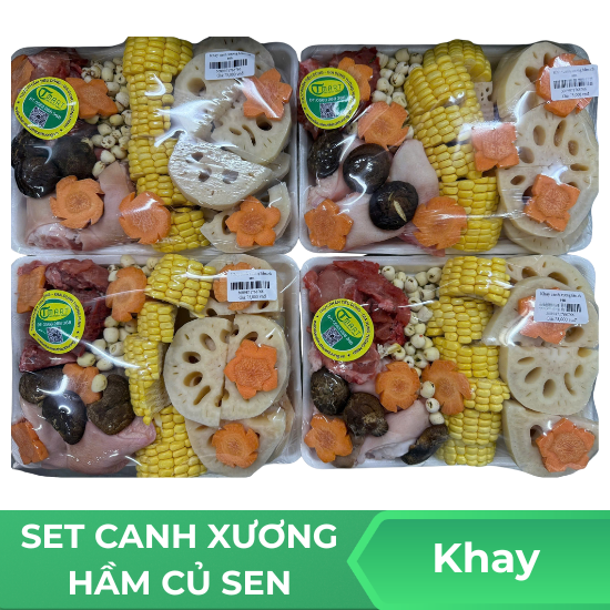 Set canh xương hầm củ sen - Khay