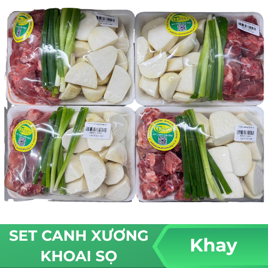 Set canh xương khoai sọ - Khay