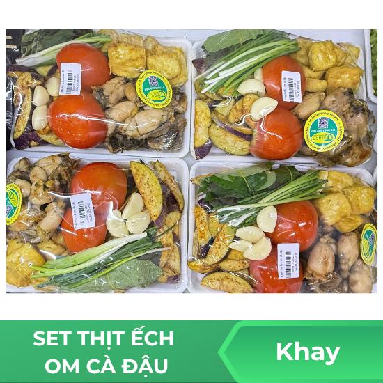 Set thịt ếch om cà đậu - khay