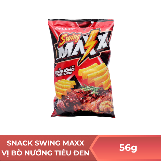 Snack swing Maxx vị bò nướng tiêu đen - 56g