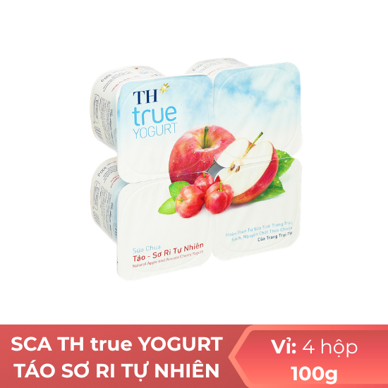 Sữa Chua Ăn TH true YOGURT táo sơ ri tự nhiên- 100g