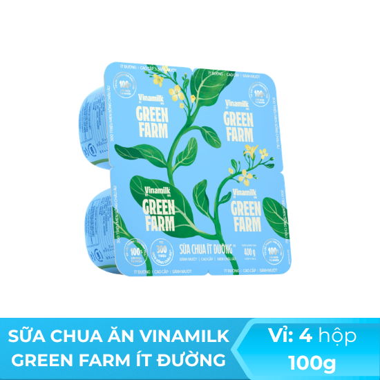 Sữa chua ăn Vinamilk green farm ít đường - 100g