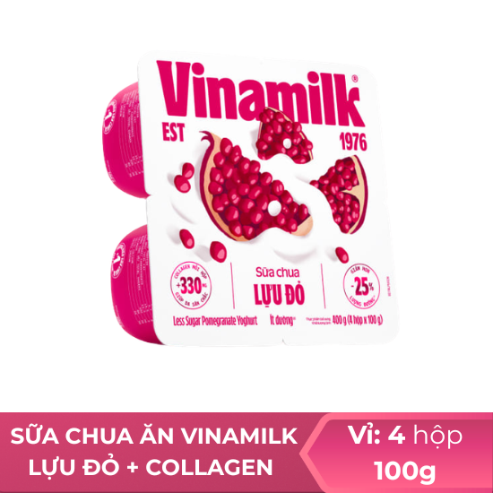 Sữa chua ăn Vinamilk lựu đỏ + Collagen - 100g