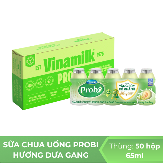 Sữa chua uống probi hương dưa gang 65 ml - thùng 50 hộp