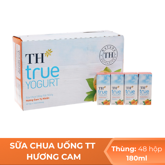 Sữa Chua uống Thanh Trùng hương cam TH 180ml - thùng 48 hộp