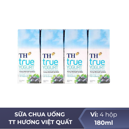 Sữa Chua uống Thanh Trùng hương Việt quất TH 180ml - Vỉ 4 hộp 