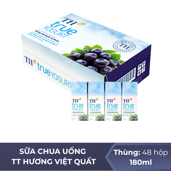 Sữa chua uống thanh trùng hương việt quất 180ml - thùng 48 hộp