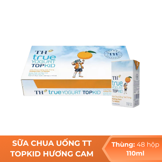 Sữa Chua uống Thanh Trùng topkid hương cam TH 110ml - Thùng 48 hộp