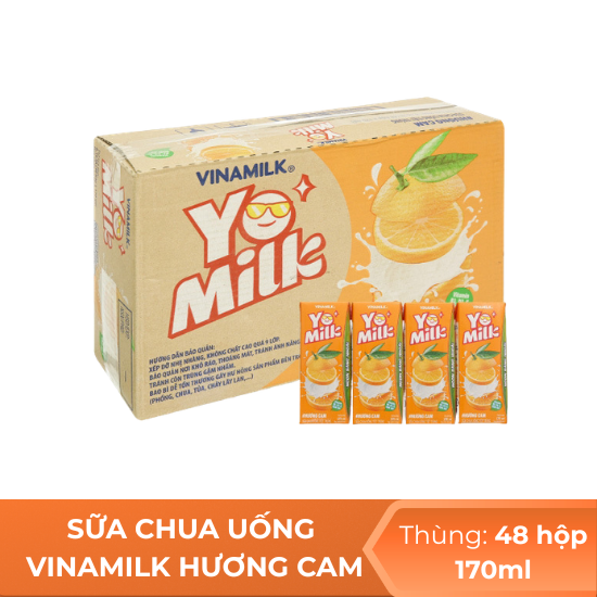 Sữa chua uống vinamilk hương cam 170ml - thùng 48 hộp