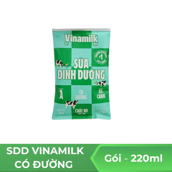 Sữa dinh dưỡng Vinamilk có đường - gói 220ml