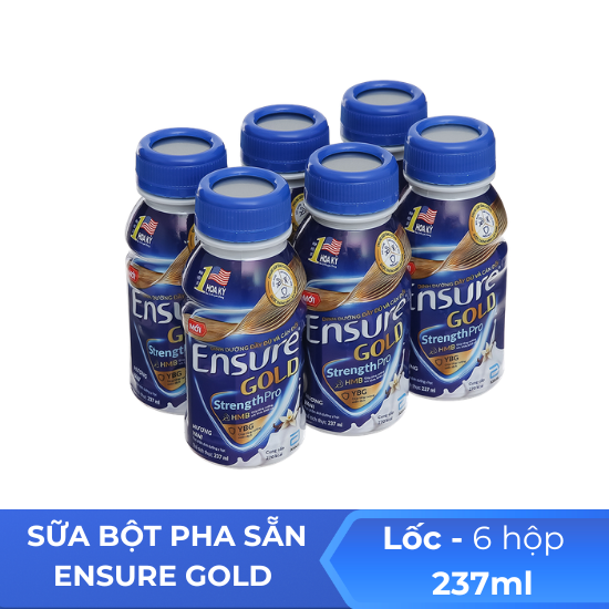 sữa bột pha sẵn ensure gold vani - lốc 6 hộp 237ml 