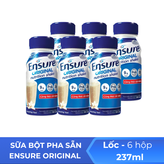 sữa bột pha sẵn ensure original - lốc 6 hộp 237ml