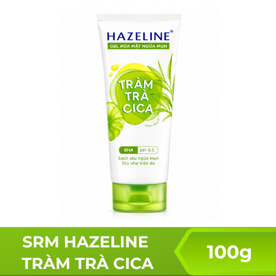 Sữa rửa mặt Hazeline tràm trà cica - 100g