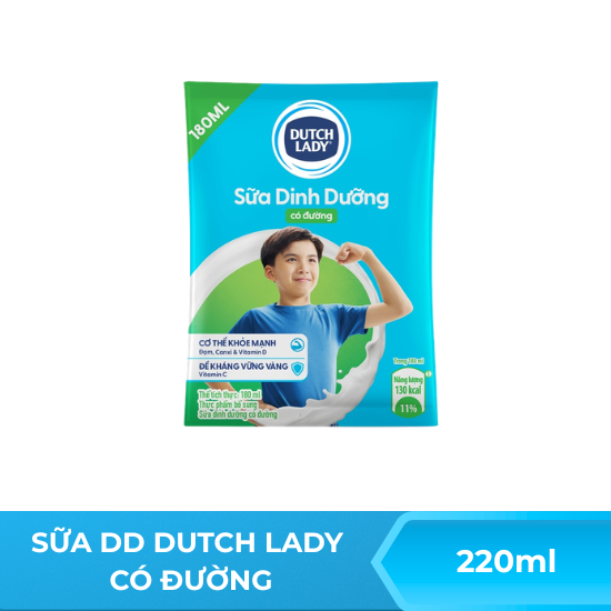 Sữa tươi dinh dưỡng Dutch Lady có đường - 220ml