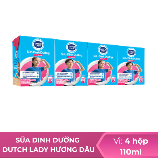 Sữa tươi dinh dưỡng Dutch Lady hương dâu - 110ml