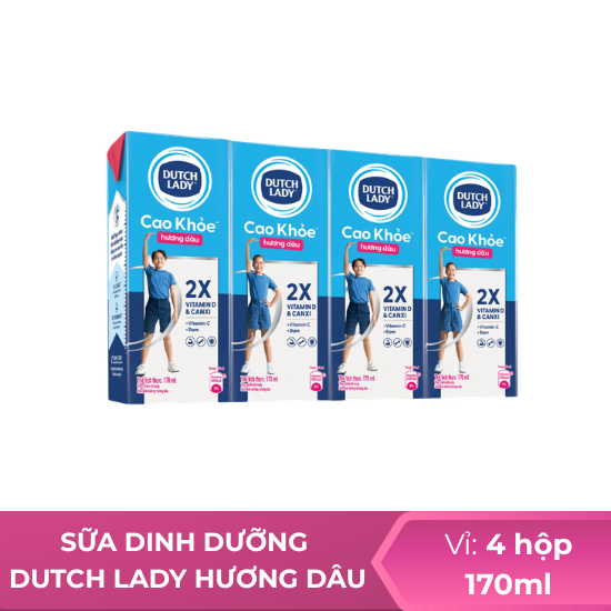 Sữa tươi dinh dưỡng Dutch Lady hương dâu - 170ml