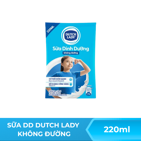 Sữa tươi dinh dưỡng Dutch Lady không đường 220ml