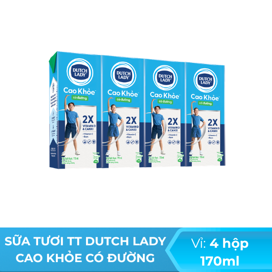 Sữa tươi tiệt trùng Dutch Lady Cao Khoẻ có đường - 170ml