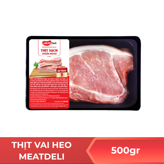 Thịt vai heo chuẩn ngon MEATdeli - 500gr 