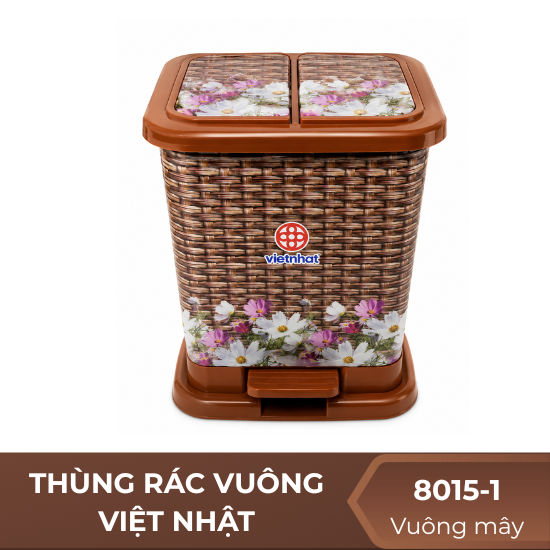 Thùng rác bật vuông Việt Nhật 8015-1