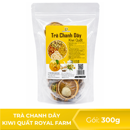 Trà chanh dây kiwi quất royal farm - gói 300g