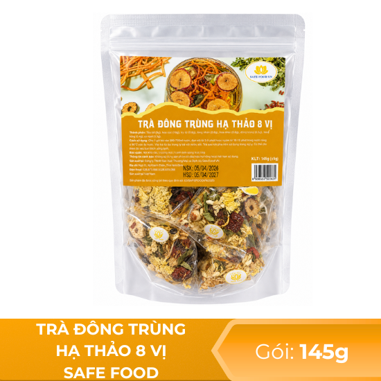Trà đông trùng hạ thảo 8 vị safe food - gói 145g