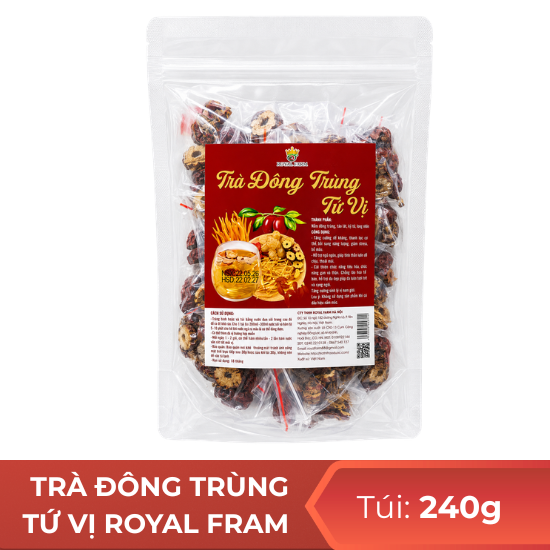 Trà đông trùng tứ vị royal farm - túi 240g
