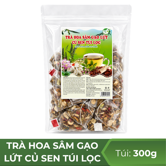 Trà hoa sâm gạo lứt củ sen túi lọc - túi 300g