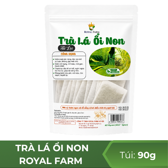 Trà lá ổi non royal farm - túi 90g