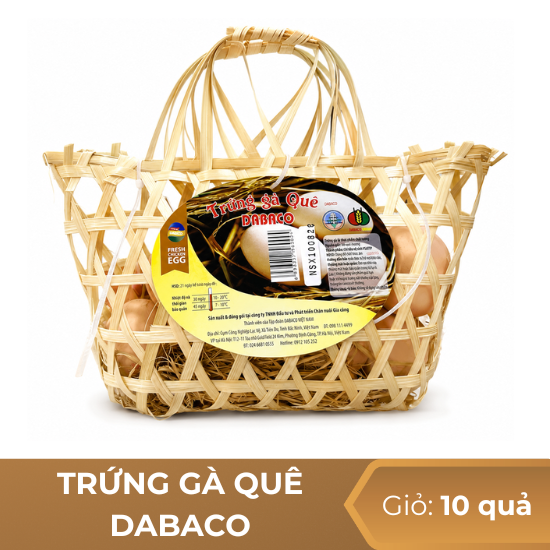 Trứng gà quê Dabaco - giỏ 10 quả