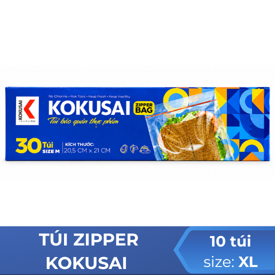 Túi Zipper Kokusai 28cmx35cm 10túi -  size XL